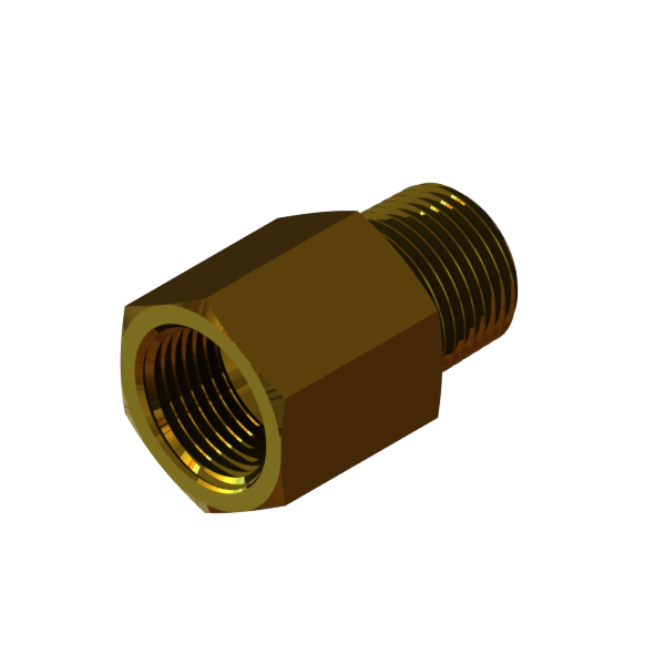 B-6601W-27 ADP 3/8" M. NPT to 3/8" Fem NPT