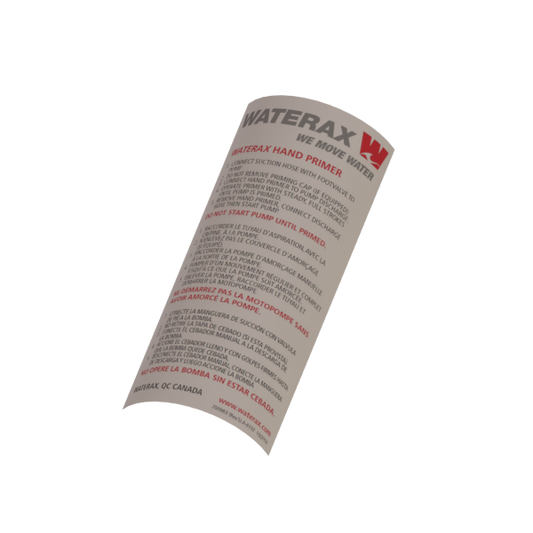 A-6197 Decal, "Hand Primer" (English)