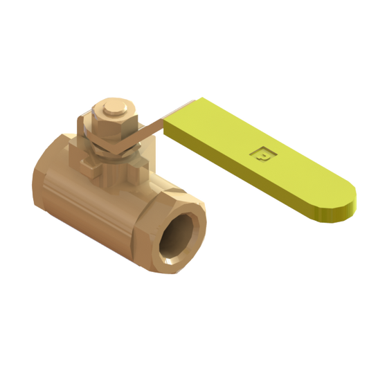 PART-131 Ball Valve 3/8", Brass, Yellow
