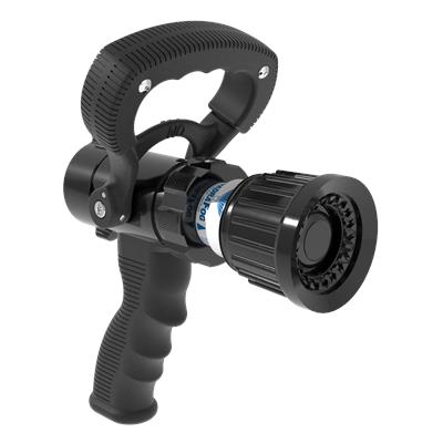 DQ40 QuadraFog Nozzle W/ Grip 1" F, Selectable Gallonage 5, 10, 24, 40gpm @ 100 PSI, Fixed Teeth